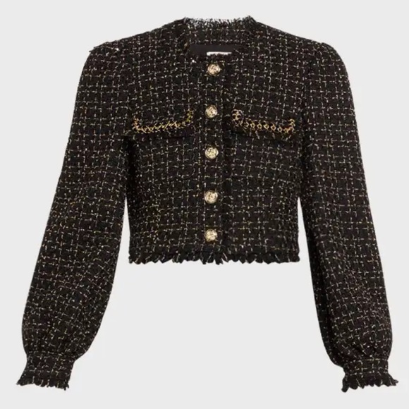 CINQ À SEPT Bess Cropped Tweed Jacket NWT Size 8